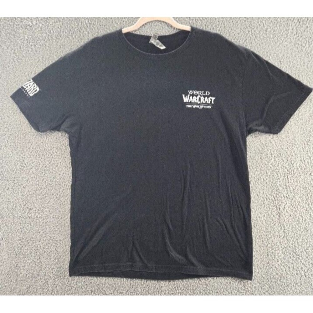 World of Warcraft Shirt Mens XL Dev Team Black The War Within Promo Double Sided